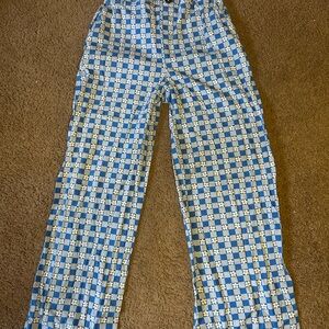 wild fable Blue and White Checkered Boot Cut Pants
